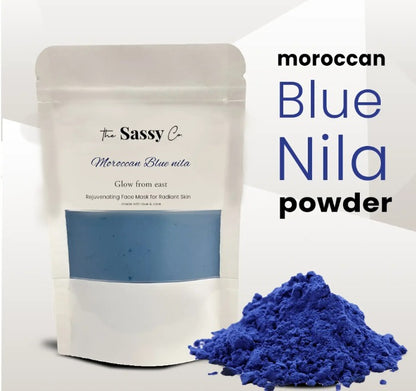 The SASSY Moroccan Nila Powder | 100% Natural Indigo Blue Powder for Skin Brightening, Smoothening, & detox| pack