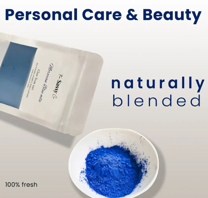 The SASSY Moroccan Nila Powder | 100% Natural Indigo Blue Powder for Skin Brightening, Smoothening, & detox| pack