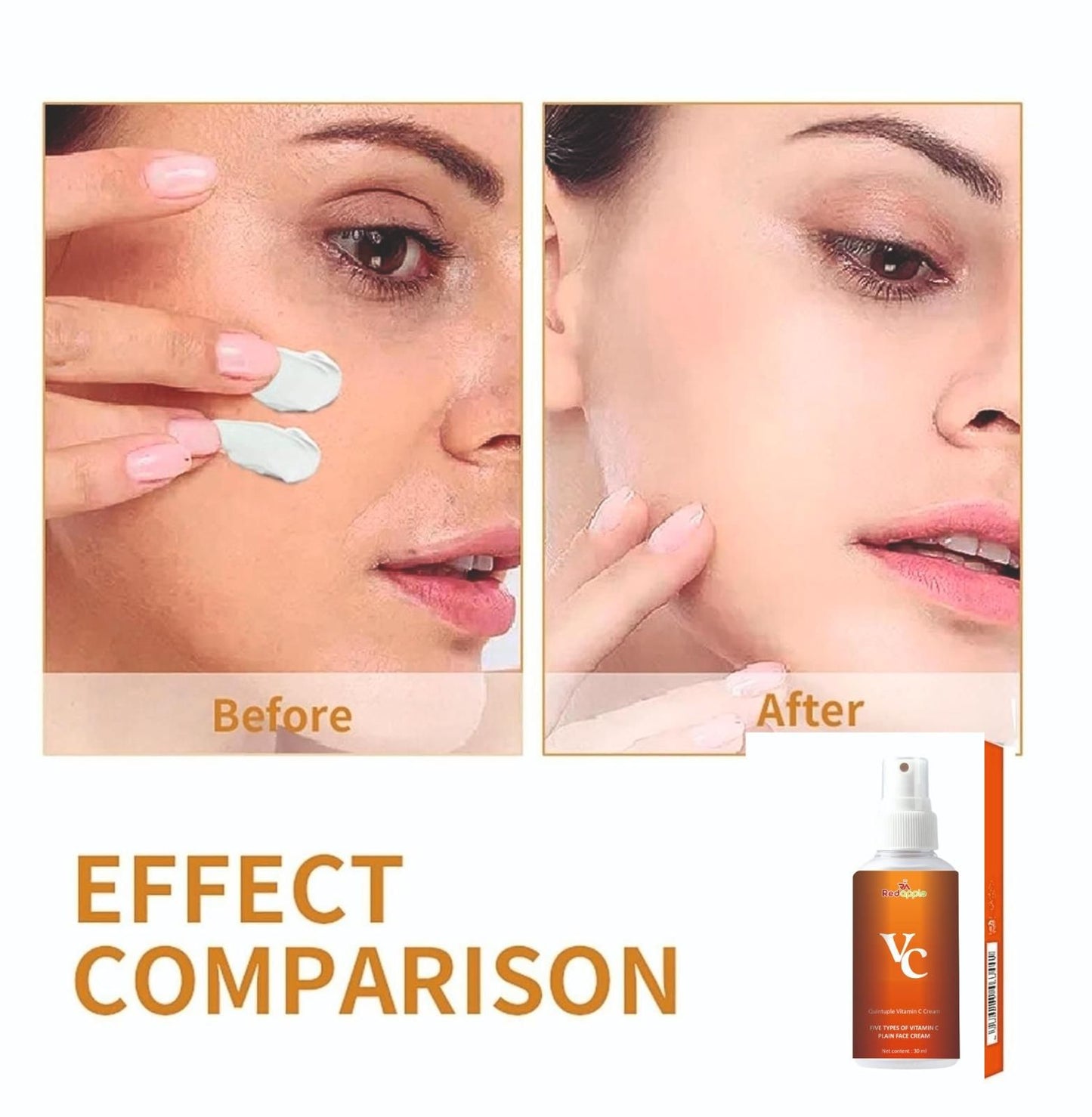 VC Tone-up Cream – Vitamin C (30 ml)Brightening Serum & Skin Tone-Up Essence, Hydrating Anti-Dullness Face Cream with 5 Types of Vitamin C for Glowing Skin